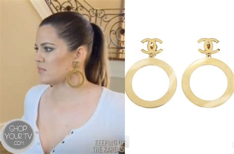 chanel hoop earrings khloe kardashian|chanel earrings for sale.